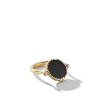 DY Elements® Swivel Ring in 18K Yellow Gold with Black Onyx Reversible to Mother of Pearl and Pavé Diamonds