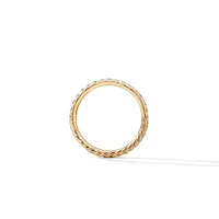 Cable Collectibles Stack Ring in 18K Gold with Diamonds