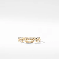 Stax Chain Link Ring in 18K Yellow Gold with Diamonds, 4.5mm