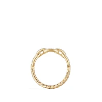 Stax Chain Link Ring in 18K Yellow Gold with Diamonds, 4.5mm
