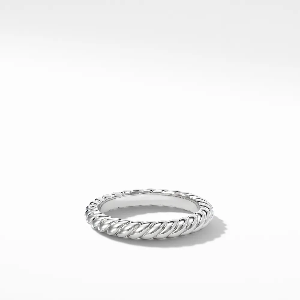 DY Unity Cable Band Ring in Platinum