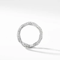 DY Wisteria® Band Ring in Platinum with Pavé Diamonds