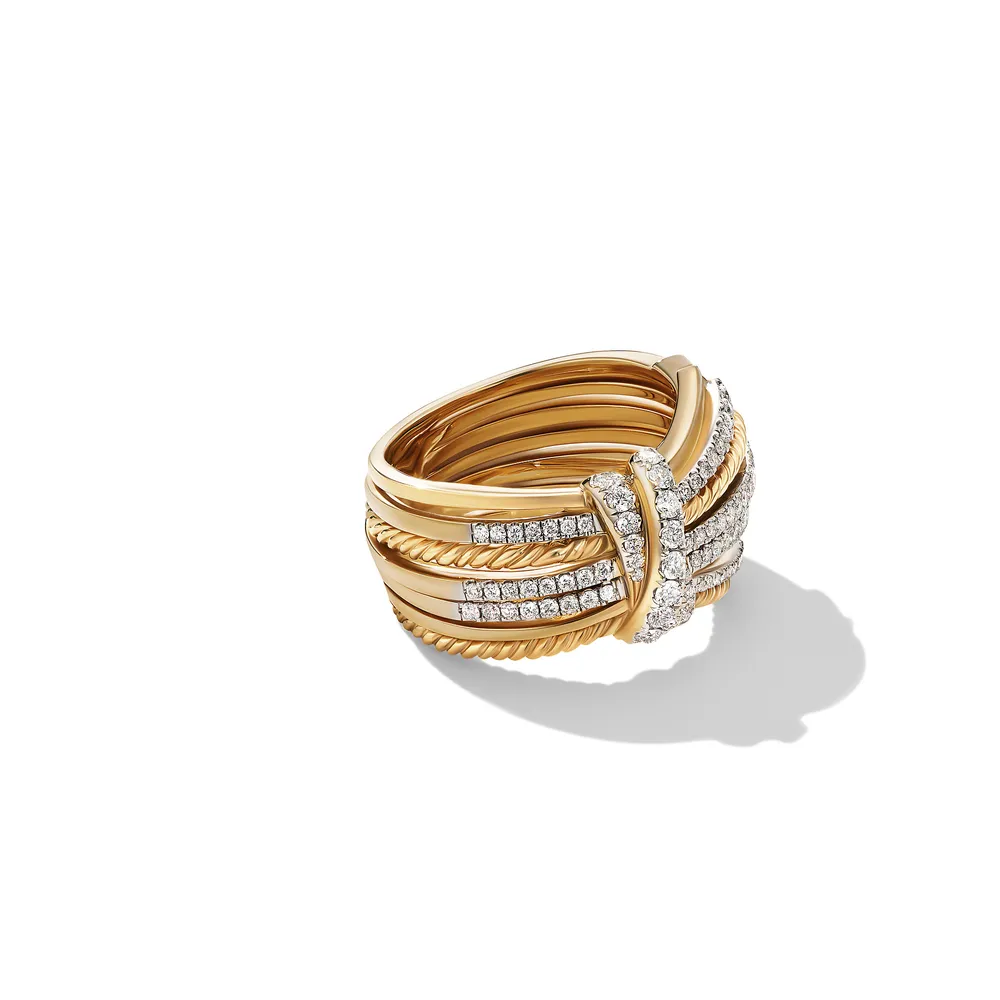 Angelika? Ring in 18K Yellow Gold with Pavé Diamonds