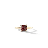 Chatelaine Ring in 18K Yellow Gold with Garnet and Diamonds, 7mm