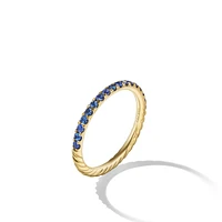 Cable Collectibles® Stack Ring in 18K Yellow Gold with Pavé Blue Sapphires