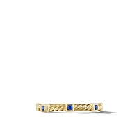 Cable Collectibles® Stack Ring in 18K Yellow Gold with Pavé Blue Sapphires
