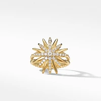 Starburst Ring in 18K Yellow Gold with Pavé Diamonds