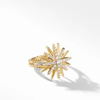 Starburst Ring in 18K Yellow Gold with Pavé Diamonds