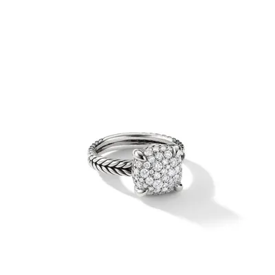 Chatelaine® Ring in Sterling Silver with Pavé Diamonds