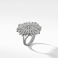 Starburst Ring in Sterling Silver with Pavé Diamonds