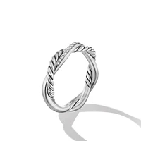 Petite Infinity Band Ring in Sterling Silver with Diamonds