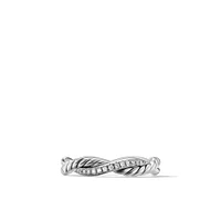 Petite Infinity Band Ring in Sterling Silver with Diamonds