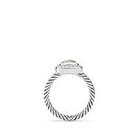 Petite Albion® Ring in Sterling Silver with Prasiolite and Pavé Diamonds