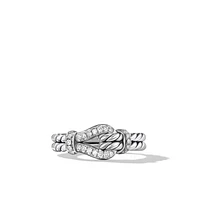 Thoroughbred Loop Ring in Sterling Silver with Pavé Diamonds