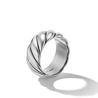 Sculpted Cable Band Ring in Sterling Silver