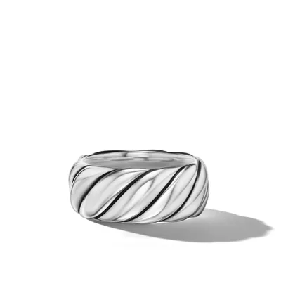 Sculpted Cable Band Ring in Sterling Silver