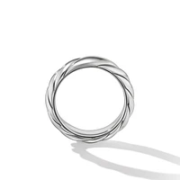 Sculpted Cable Band Ring in Sterling Silver