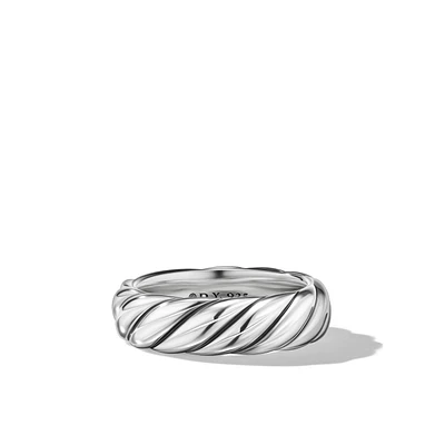 Sculpted Cable Band Ring in Sterling Silver