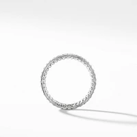 DY Eden Band Ring in Platinum with Pavé Diamonds