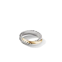 Forged Carbon Band Ring in 18K Gold