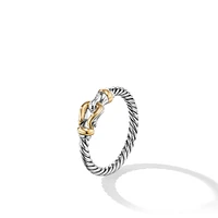 Petite Buckle Ring in Sterling Silver with 18K Yellow Gold