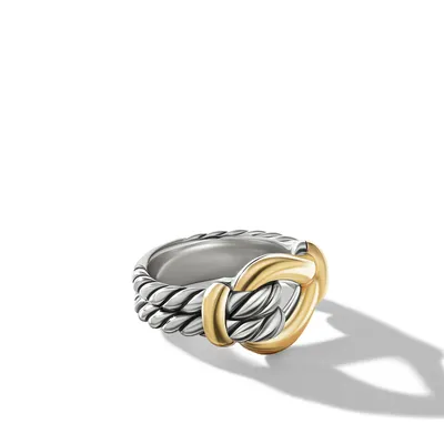 Thoroughbred Loop Ring in Sterling Silver with 18K Yellow Gold