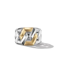 Carlyle Ring in Sterling Silver with 18K Yellow Gold