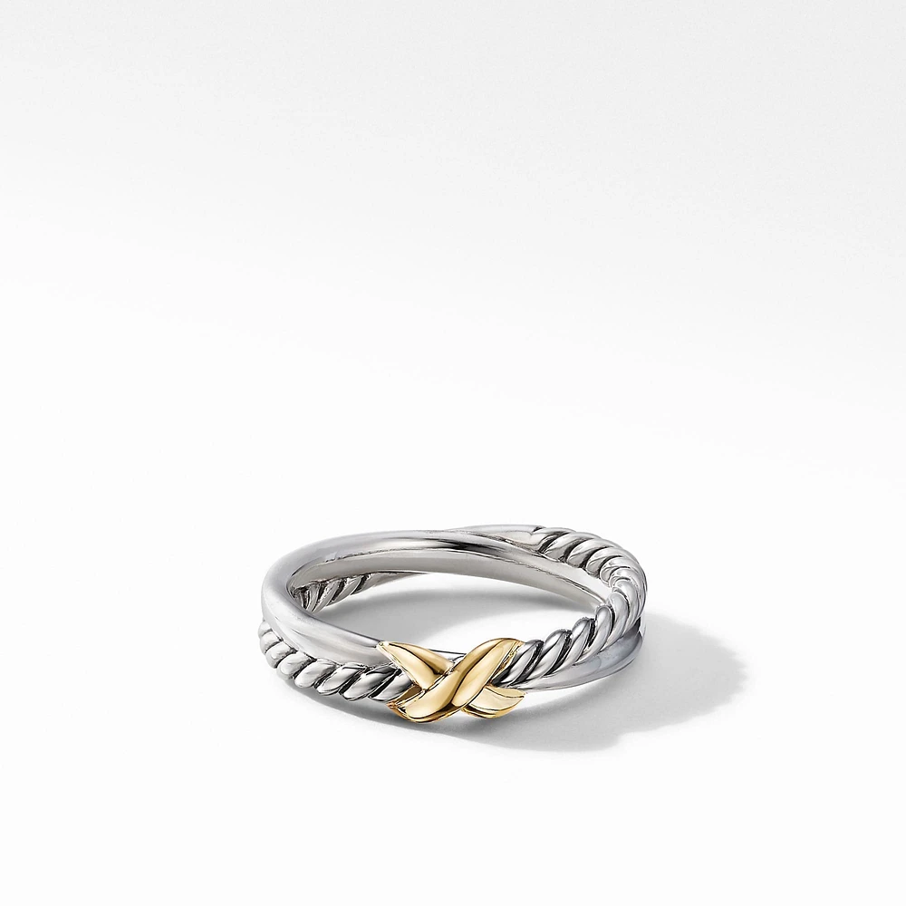 Modern Renaissance Band Ring in 18K Yellow Gold with Diamonds, 4mm