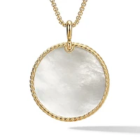 DY Elements® Disc Pendant in 18K Yellow Gold with Black Onyx Reversible to Mother of Pearl