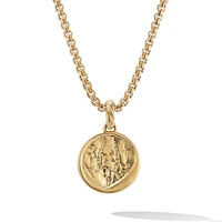 Capricorn Amulet in 18K Yellow Gold with Diamonds, 28.7mm