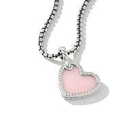 DY Elements Heart Amulet in Sterling Silver with Pink Opal and Diamonds