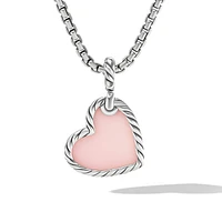 DY Elements Heart Amulet in Sterling Silver with Pink Opal and Diamonds