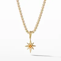 North Star Birthstone Amulet in 18K Yellow Gold with Citrine