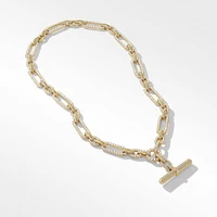 Lexington E/W Barrel Pendant in 18K Yellow Gold with Diamonds, 36mm