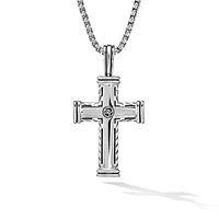Chevron Cross Pendant in Sterling Silver