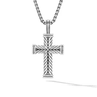 Chevron Cross Pendant in Sterling Silver