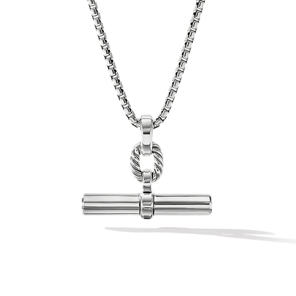 Lexington E/W Barrel Pendant in Sterling Silver