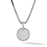 DY Elements Disc Pendant in Sterling Silver with Diamonds
