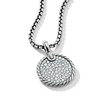 DY Elements Disc Pendant in Sterling Silver with Diamonds