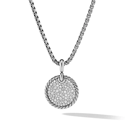 DY Elements Disc Pendant in Sterling Silver with Diamonds