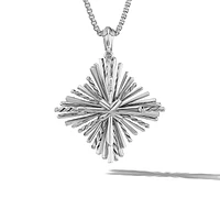 Angelika? Four Point Pendant in Sterling Silver with Pavé Diamonds