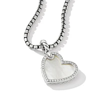 DY Elements® Heart Amulet in Sterling Silver with Mother of Pearl and Pavé Diamonds