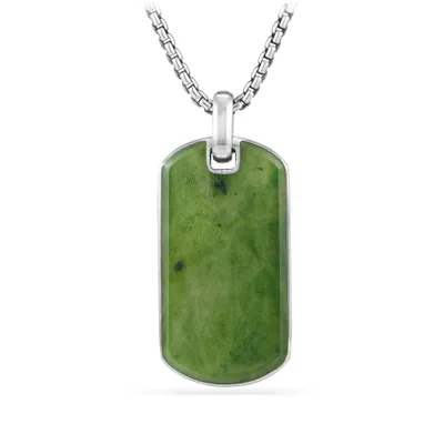 Streamline® Tag in Sterling Silver with Nephrite Jade