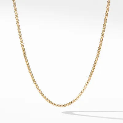 Box Chain Necklace in Brushed 18K Yellow Gold