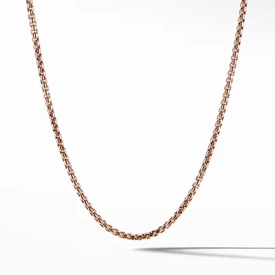 Box Chain Necklace in 18K Rose Gold, 2.7mm