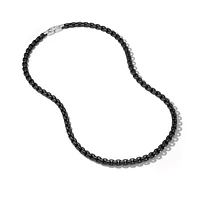 Box Chain Necklace with Stainless Steel and Sterling Silver