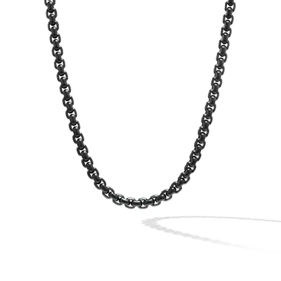 Box Chain Necklace in Stainless Steel and Sterling Silver