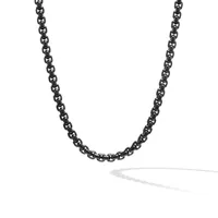 Box Chain Necklace in Stainless Steel and Sterling Silver, 7.3mm