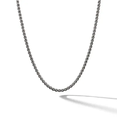 Box Chain Necklace in Grey Titanium