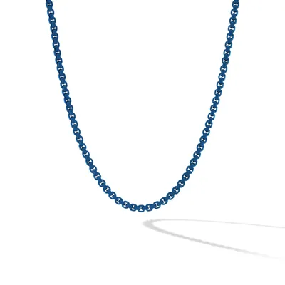 DY Bel Aire Box Chain Necklace in Navy with 14K Yellow Gold Accent